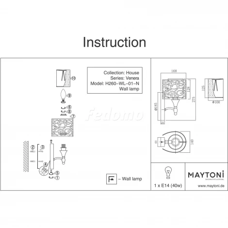 Бра Maytoni Venera H260-WL-01-N