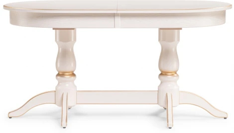 Деревянный стол Woodville Красидиано 150 слоновая кость / золото 515966