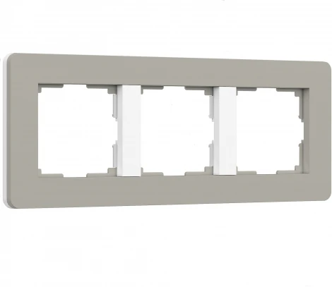 Рамка на 3 поста (дымчатый/белый, soft-touch) Werkel W0033067 (a067262)