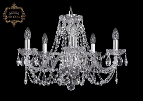 Подвесная люстра Art Classic 11.11 11.11.5.195.Cr.Sp (220V, хрусталь, на цепи, подсвечник, свеча)