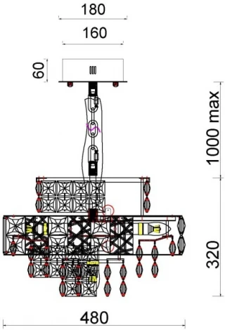 Подвесная люстра Fluorite Majeste FL1059-13P (220V, хрусталь, на цепи)