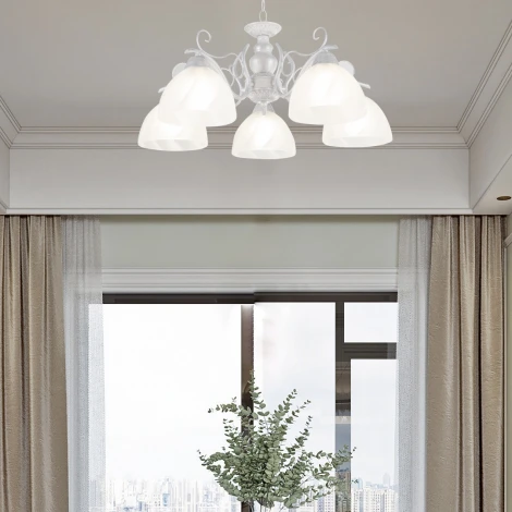 Подвесная люстра Arte Milano Amalfi-0644 330644/5 WT+SL (220V, на цепи)