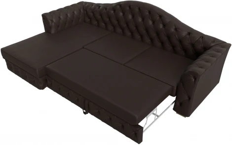 Диван угловой Артис левый угол (Коричневый/Экокожа) Лига Диванов арт.121635L