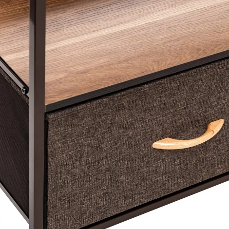 Комод Leset Локи 2 ящ., Коричневый Leset (Искусственный лен/Темно-коричневый) арт.2500000183508