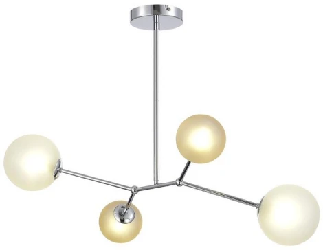 Потолочная люстра на штанге Evoluce Malte SLE1107-103-04 Хром/Белый, Серый G9 4*5W (220V, шарики)