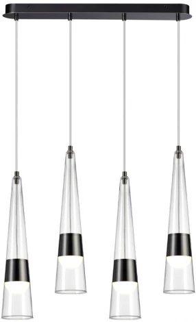 Подвесной светильник каскадный Odeon Light Lump 5044/42L глянц.темн.хром/прозрачный/металл/стекло LED 42W 3000K 4167Лм (220V, на проводе)