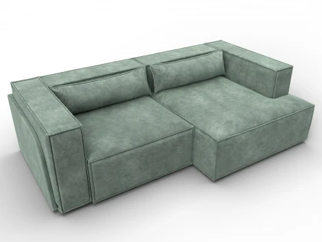 Диван угловой Лига-061 угол правый (ДСП,Брус,Фанера,Велюр/Зеленый) Лига Диванов 131146