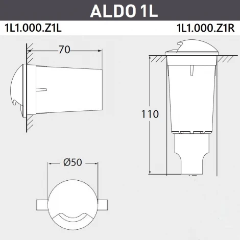 Встраиваемый светильник уличный Fumagalli Aldo 1L1.000.000.LXZ1L (220V, круглые, IP67)