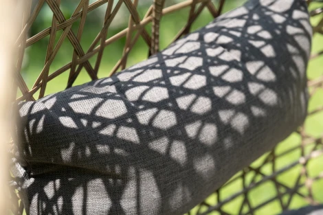 "Флоренция" подвесное кресло-кокон из искусственного ротанга, цвет соломенный с серой подушкой 4SIS арт.УТ-00006749