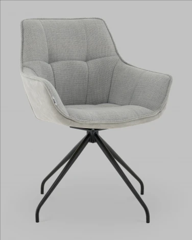 Кресло вращающееся Кимберли рогожка/замша серый Stool Group арт.УТ000041750