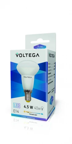 Лампочка светодиодная E14 4,5 Вт 360 lm 2800K теплое свечение Voltega SIMPLE LIGHT 5757