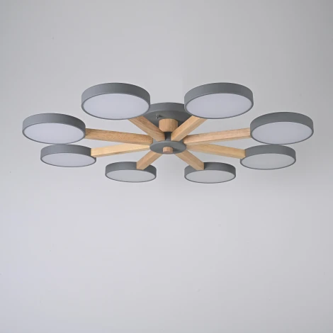 Потолочная люстра Wi-Fi на штанге Turna 8 Gray By ImperiumLoft Turna01 (LED, 220V, голосовое управление, умный дом - Алиса)