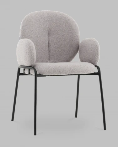 Стул с подлокотниками Моллек букле светло-серый Stool Group арт.УТ000041635