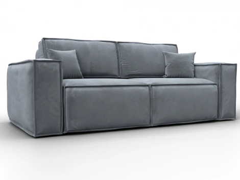 Диван прямой Лига-081 НПБ (ДСП/Пластик/Велюр/Серый) Лига Диванов 134137