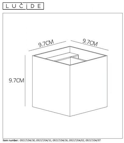 Настенный светильник Lucide Xio 09217/04/02 (220V, куб)