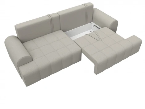 Диван прямой Лига-080 (ДСП/Пластик/Рогожка/Бежевый) Лига Диванов 131109