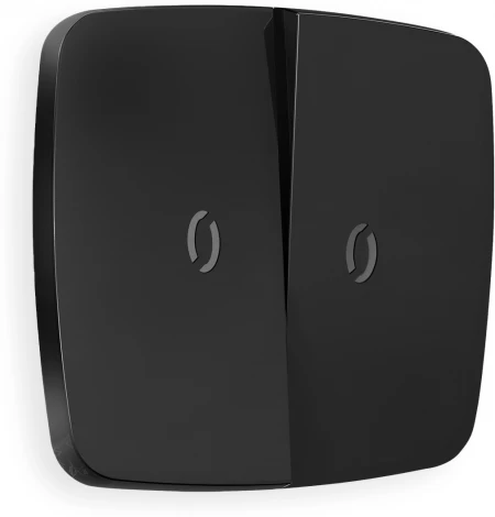 Лицевая панель Ambrella Volt OMEGA (Черный матовый) для 2-клавишных выключателей с подсветкой QUANT OP8040