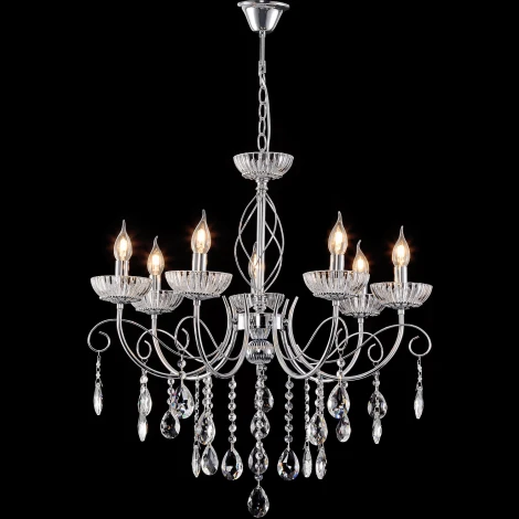 Подвесная люстра Reluce 04202-0.4-07 CR (220V, подвески, на цепи, подсвечник, свеча)