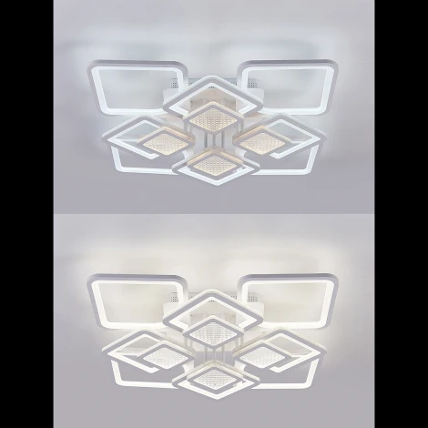 Потолочная люстра светодиодная Natali Kovaltseva Damask LED LAMPS 81170 с пультом ДУ, моб. приложением 240W, белый, LED (регулировка яркости, 220V)