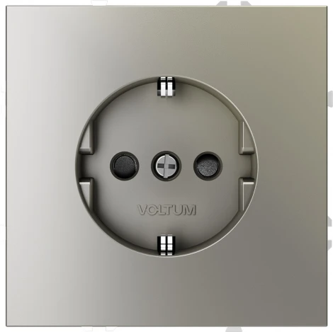 Розетка с заземлением и шторками (шелк) Voltum S70 VLS040204
