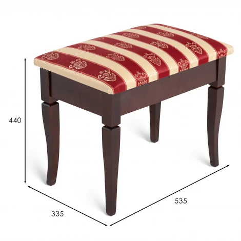 Банкетка Ретро М с ящиком средне-коричневый, ткань полоса бордо Mebelik 009374