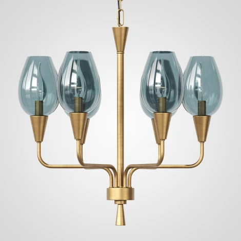 Подвесная дизайнерская люстра Viola 6 синий ImperiumLoft Viola01 (179881-26) (220V, на цепи)