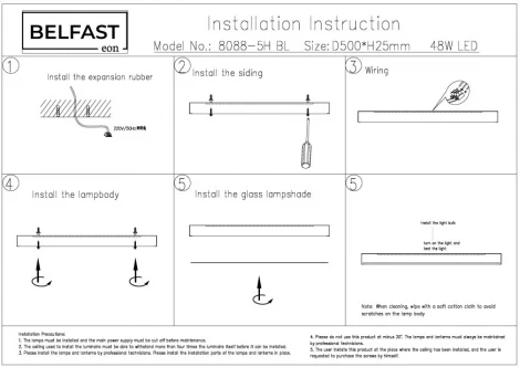 Потолочный светильник круглый Belfast Glenmore 8088-4H BL (LED, 220V, круглые)