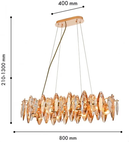 Подвесная люстра хрустальная Favourite Glans 4719-8PC (220V, на тросе)