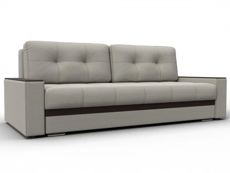 Диван прямой с декором Лига-096 НПБ (ДВП,ДСП,ЛДСП,Брус,Фанера/Пластик/Рогожка,Экокожа/Бежевый,Коричневый) Лига Диванов 132567