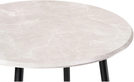 Деревянный стол Woodville Абилин 90х76 мрамор светло-серый / черный матовый 507215