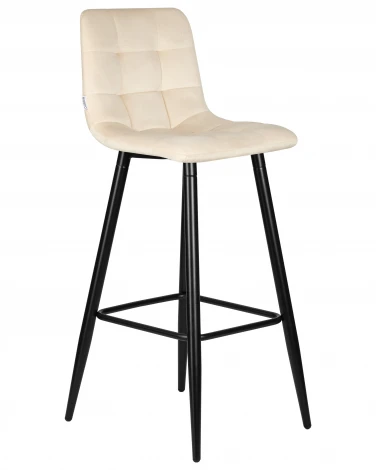 Набор 2 шт стул барный DOBRIN NICOLE (черные матовые ножки, кремовый велюр (108-113))