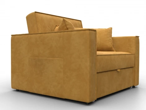 Кресло-кровать Лига-104 (80) (ЛДСП,Брус,Фанера,Велюр/Желтый) Лига Диванов 134847