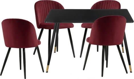 Стол кухонный Woodville Cельда black / wine red