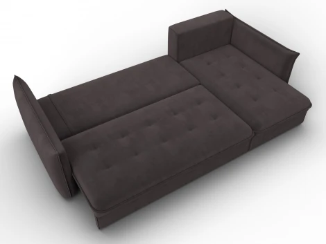 Диван угловой Лига-100 НПБ угол универсальный (ДСП,Фанера/Пластик/Велюр/Коричневый) Лига Диванов 133682