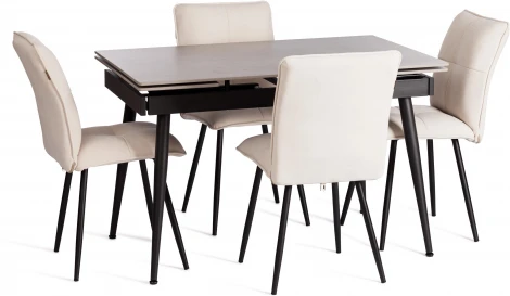 Стул обеденный Sweet Tetchair (Флок/Молочный,Черный) арт.24815