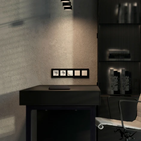 Рамка на 5 постов (черный софт) Werkel W0052908 (a067785)