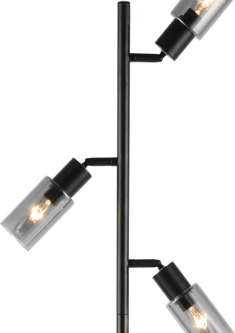 Торшер Escada Sector 10172/T Chrome 3x40Вт E14, металл/стекло, черный/дымчатый (220V)