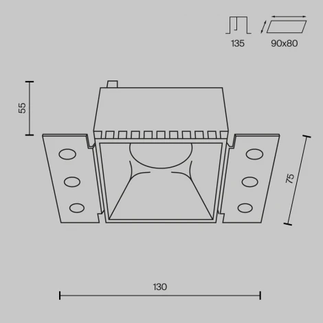 Встраиваемый светильник под гипсокартон Share GU10 1x20Вт Maytoni Technical DL051-01-GU10-SQ-WB (220V)