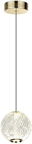 Подвесной светильник Odeon Light Crystal 5008/5LA золотой/металл/акрил LED 5W 4000K 390лм (220V, на проводе, шар)