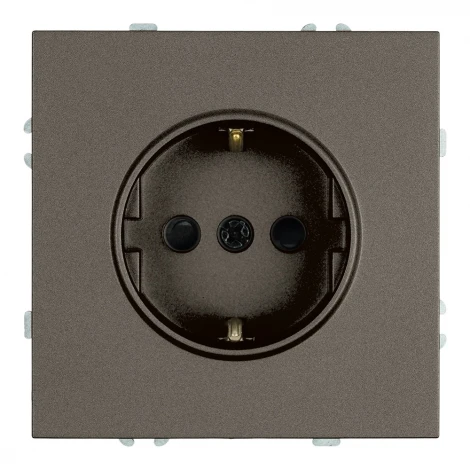 Розетка с заземлением и шторками (антрацит, soft touch) Stekker Эмили 49932