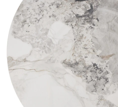 Стол МИЛТОН D89 цвет ПАНДОРА (PANDORA LIGHT 122 BG), керамика / Черный каркас M-City 64590