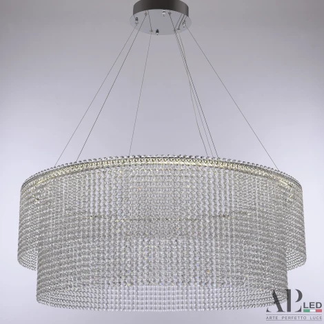 Подвесная люстра светодиодная APL LED Sicilia SH02.93.C.Ni.4000 (220V, хрусталь, на тросе)