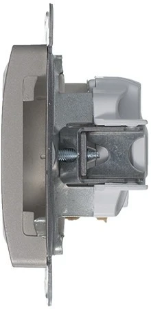 Розетка встраиваемая с заземлением (платина) Systeme Electric Glossa GSL001243