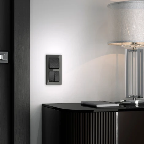 Выключатель одноклавишный проходной (hammer черный) Werkel W1212008 (a052055)