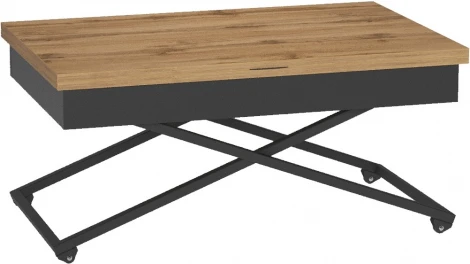 Стол универсальный трансформируемый Калифорния АНДРЭ Loft ЛДСП Дуб вотан/Черный