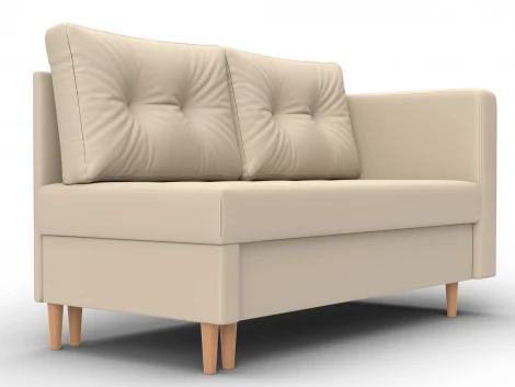 Кушетка Лига-098 (ДВП,ДСП,ЛДСП,Брус,Фанера/Дерево/Экокожа/бежевый) Лига Диванов 132580