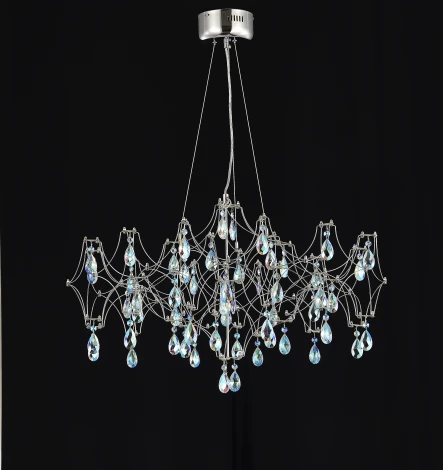 Подвесная люстра светодиодная с пультом и хрустальными подвесками K9 MyFar Ileria MR2651-57P-50СD