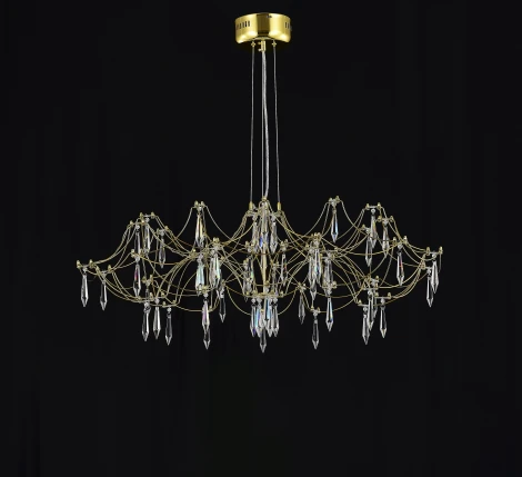 Подвесная люстра светодиодная с пультом и хрустальными подвесками Asfour MyFar Ersilia MR2663-60P-76AP