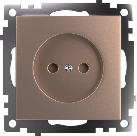 Розетка без заземления со шторками (шампань) Stekker Катрин 39595