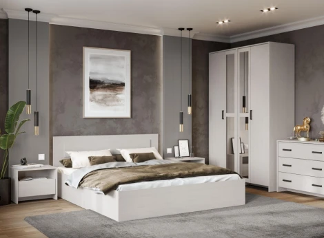 Кровать Woodville Taika 160х200 ясень анкор светлый